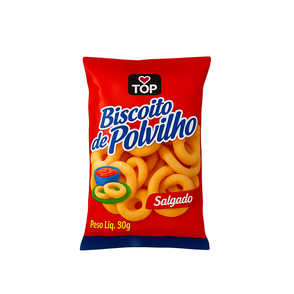 Biscoito de polvilho TOP salé 80g – biscuit brésilien