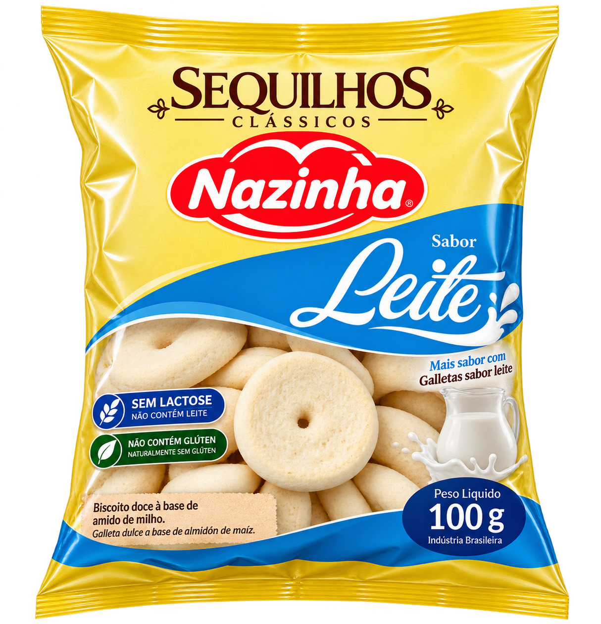 Biscuits Sablés Classiques Nazinha Saveur Lait – 100 g