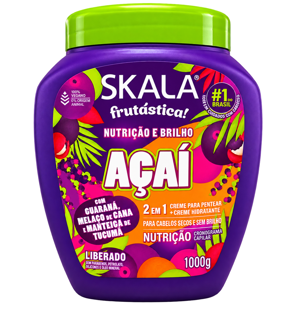 Skala Frutástica Açaí – Crème Capillaire 2-en-1 Nourrissante & Hydratante, 1000 g