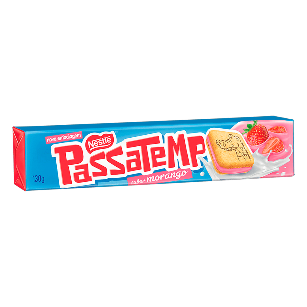 BISCOITO PASSATEMPO MORANGO 130G