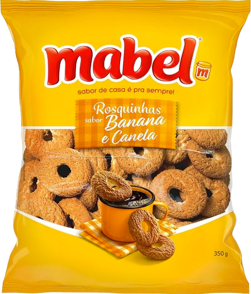 BISCOITO ROSQUINHA BANANA E CANELA MABEL 350G