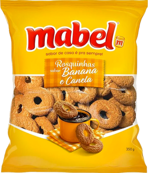 BISCOITO ROSQUINHA BANANA E CANELA MABEL 350G