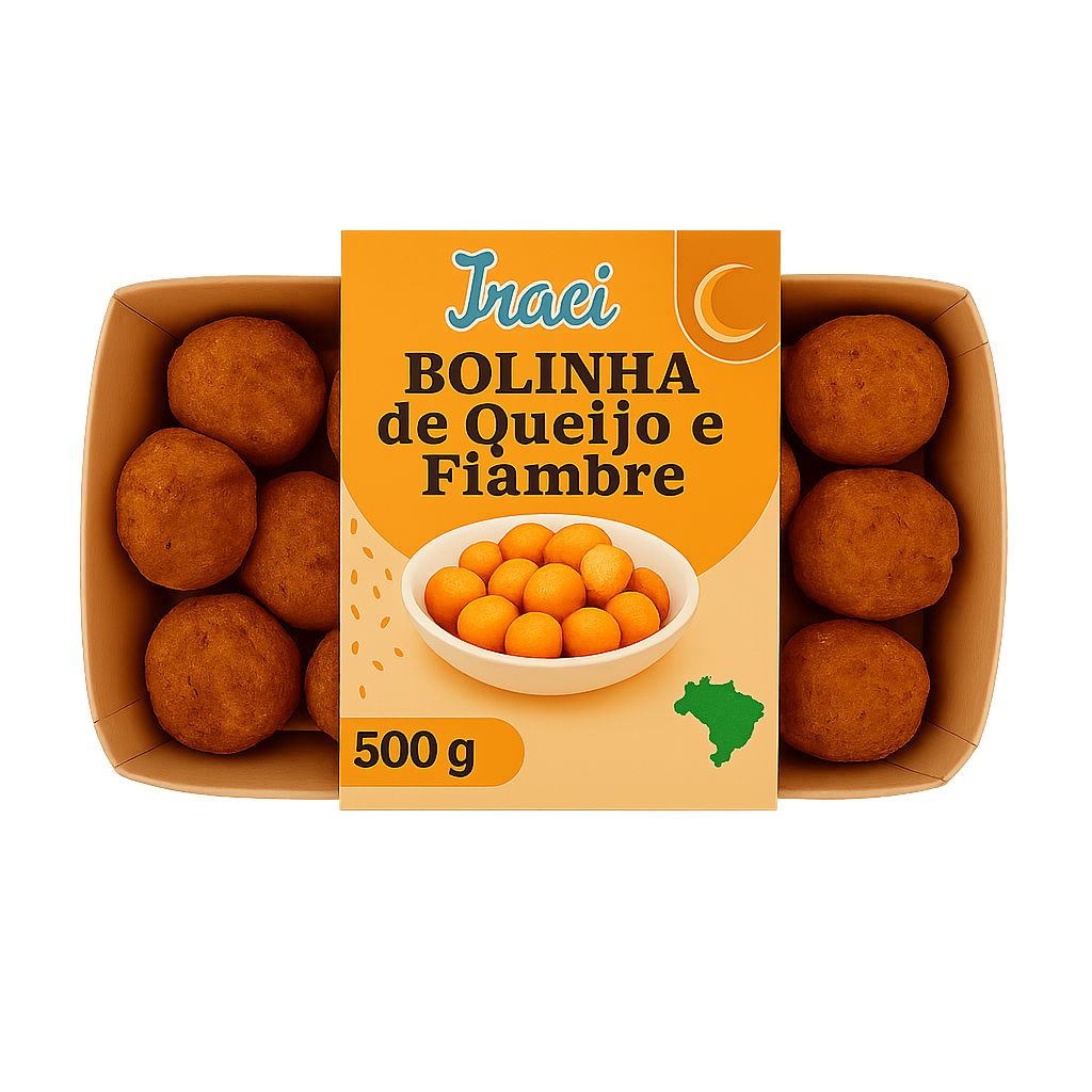 BOLINHA DE QUEIJO COM FIAMBRE 500G 25X20G