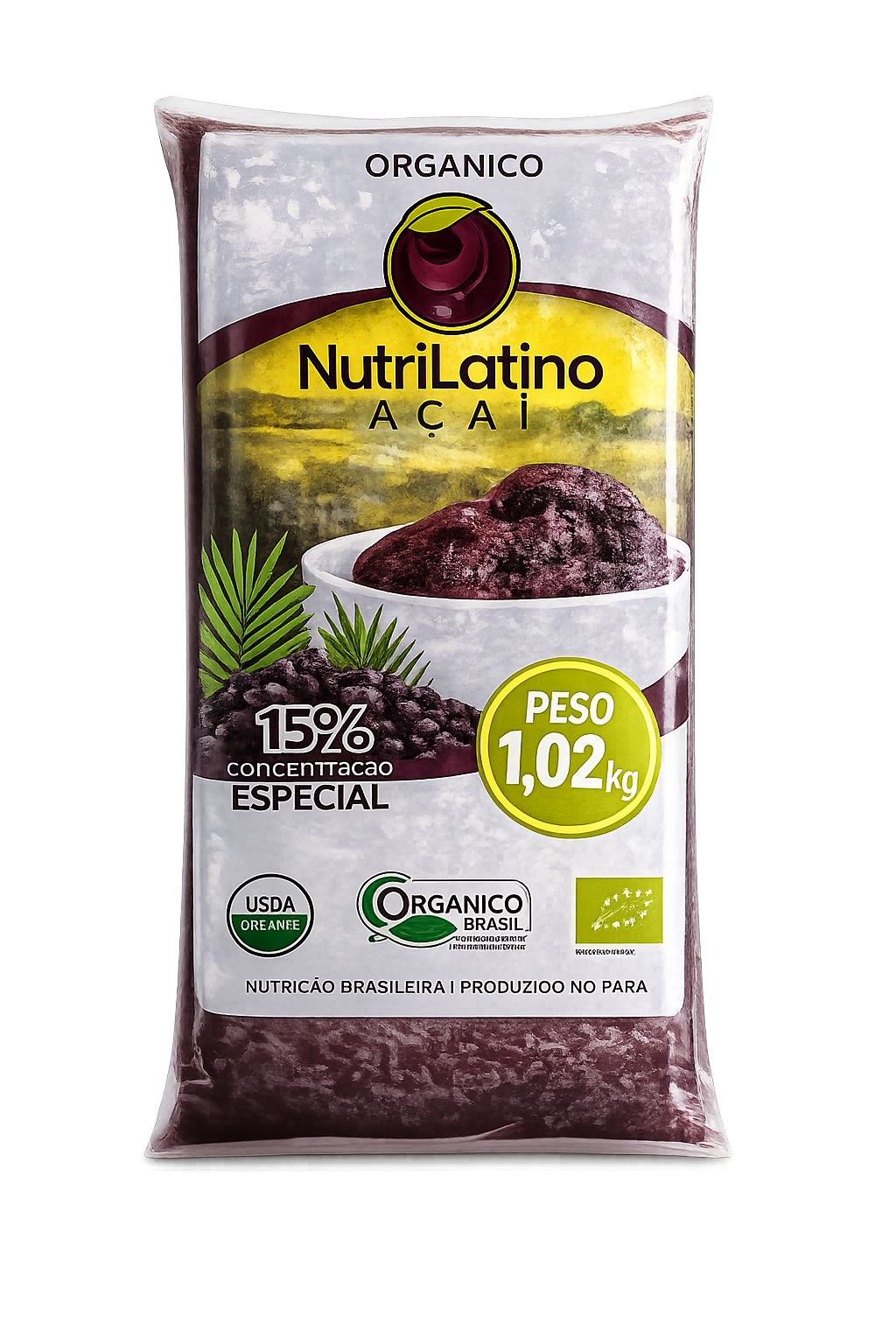 Açaí Surgelé 15% Grosso 1 kg – Le vrai Wassaï, açaí pur & épais du Brésil