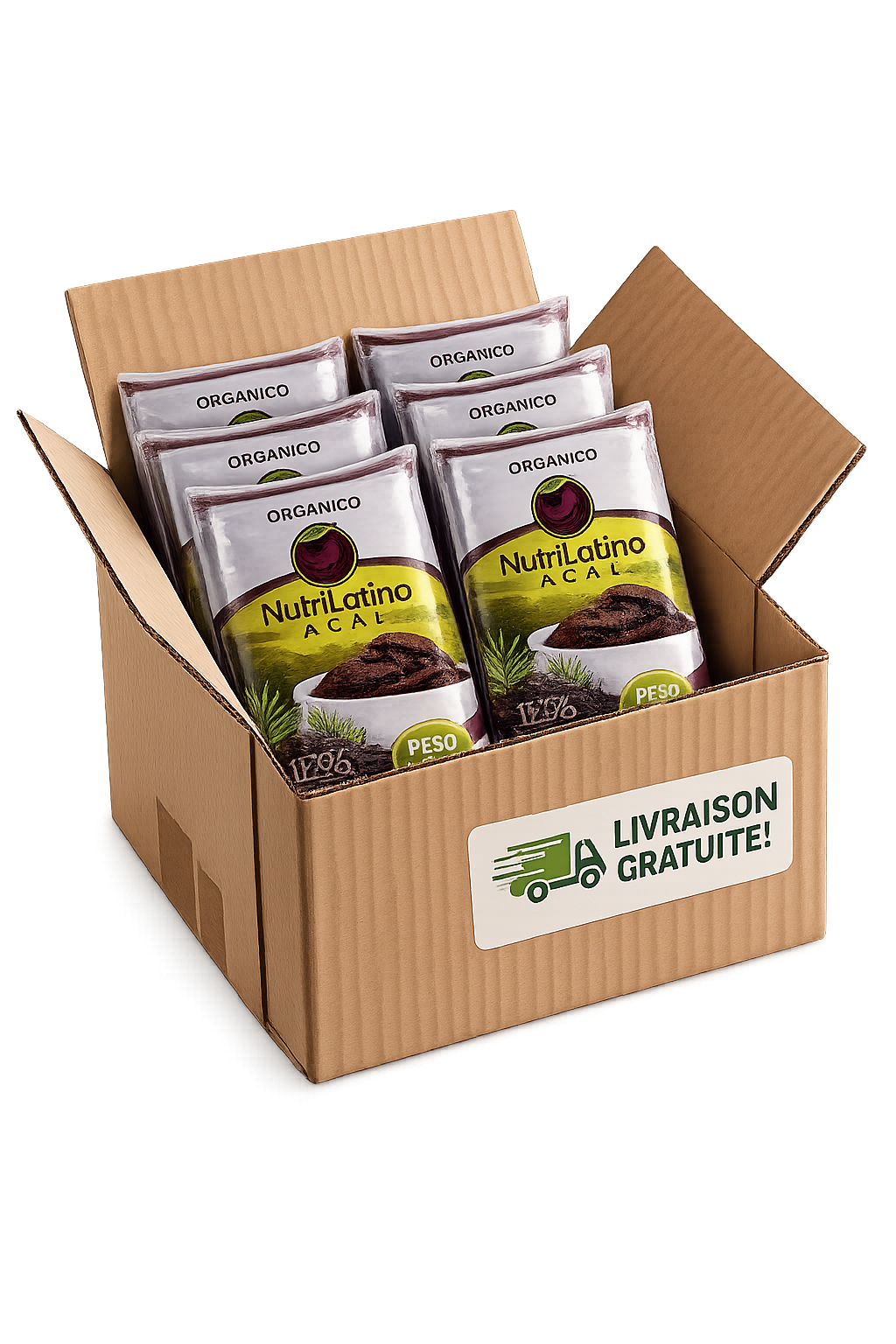 Carton Açaí 12% Medio 16 kg – Wassaï pur en gros à 13,75 €/kg (livraison offerte)