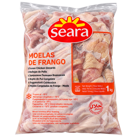 Gésiers de poulet surgelés Seara Moelas de Frango 1 kg halal