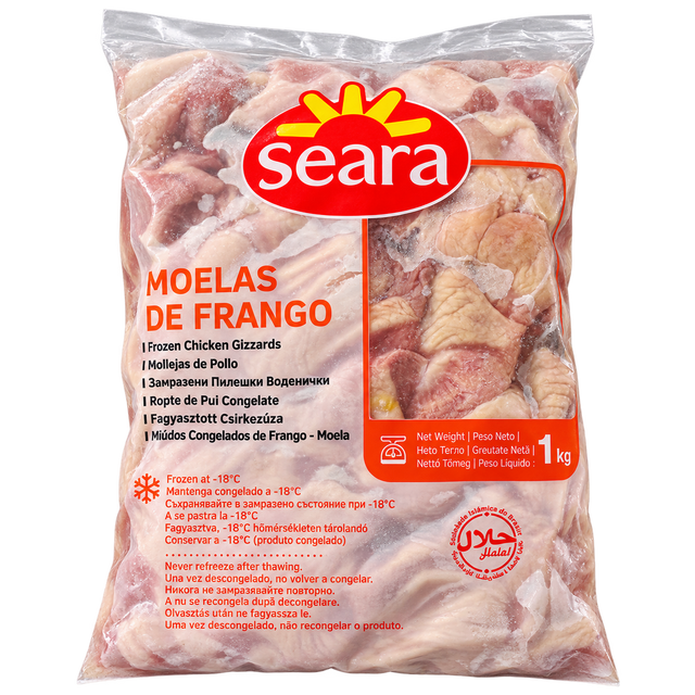 Gésiers de poulet surgelés Seara Moelas de Frango 1 kg halal
