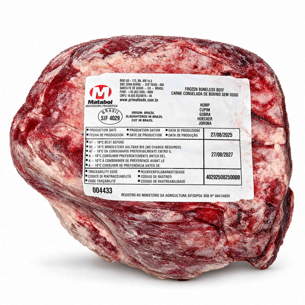 Cupim de bœuf brésilien surgelé, bosse de zébu sans os, épicerie brésilienne Bakaçaí
