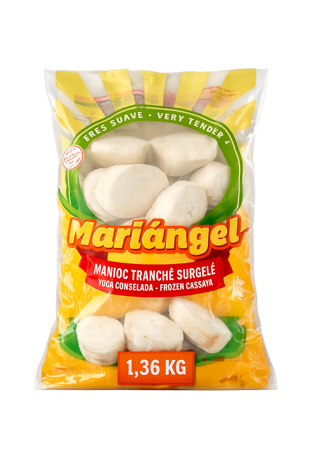 Manioc surgelé Mariángel 1,36 kg – yuca coupée prête à cuire